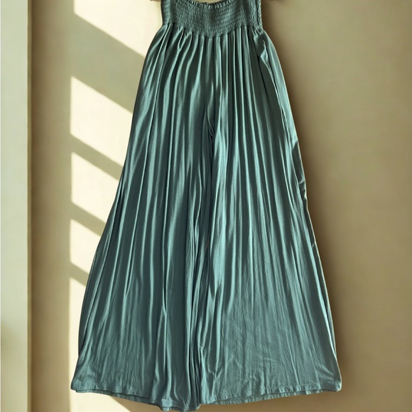 OLIVE NEW WIDE-LEGGED PANTS BAMBOO W/ POCKETS - Picture 3 of 3